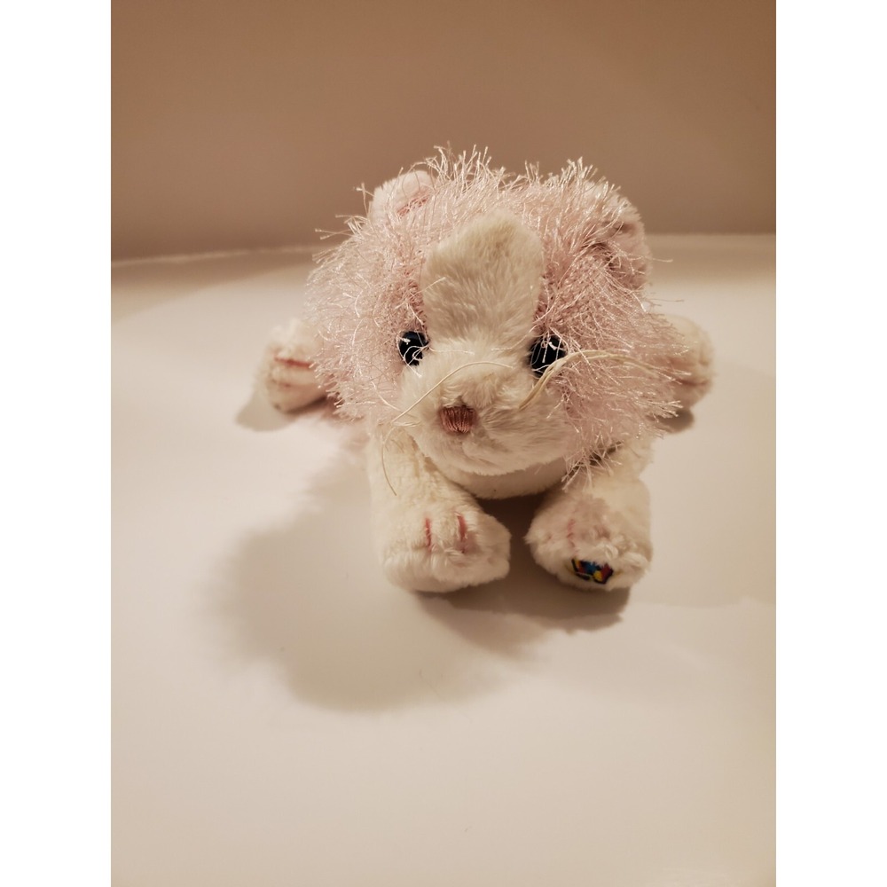 Ganz Webkinz Pink White Cat Plush Stuffed Animal No‎ Code HM189 Fuzzy 8 Inch